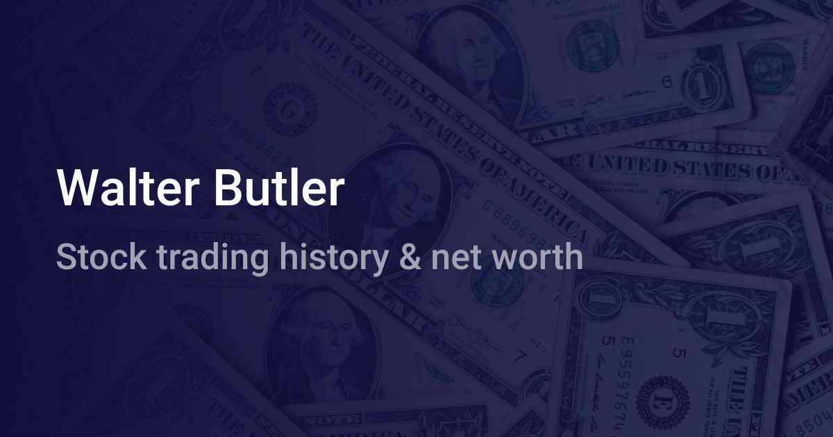 Walter Butler Net Worth 2024 wallmine