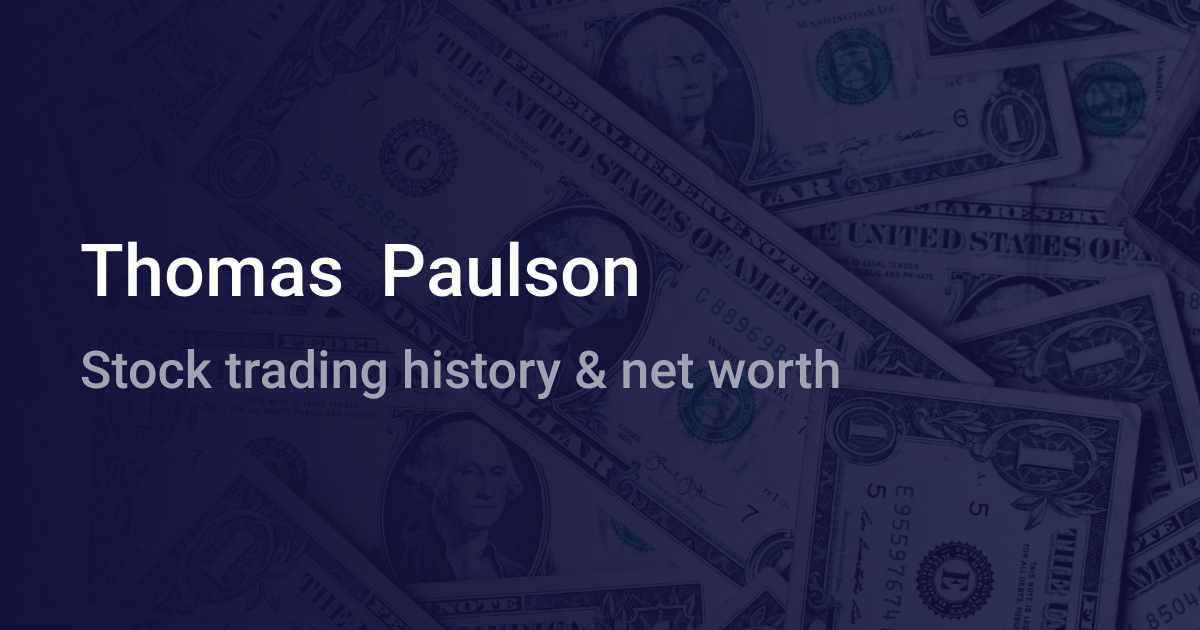 Thomas Paulson Net Worth (2024) wallmine