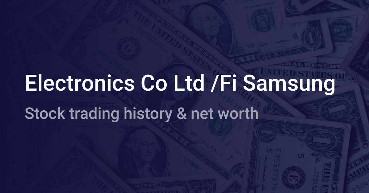 Electronics Co Ltd /Fi Samsung Net Worth (2024) wallmine