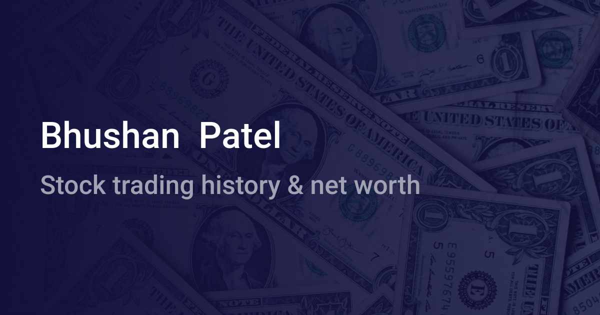 Bhushan Patel Net Worth (2024)